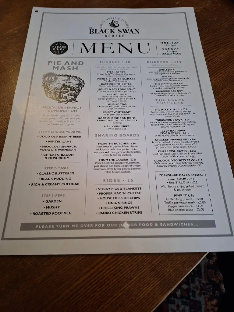 Menu_The Old Black Swan_Bedale_image_1