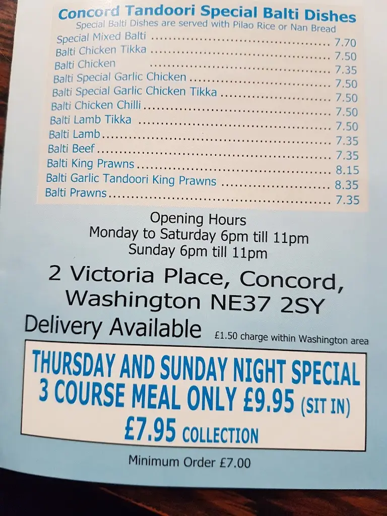 Menu_Concord Tandoori Restaurant Ltd_Washington_image_1
