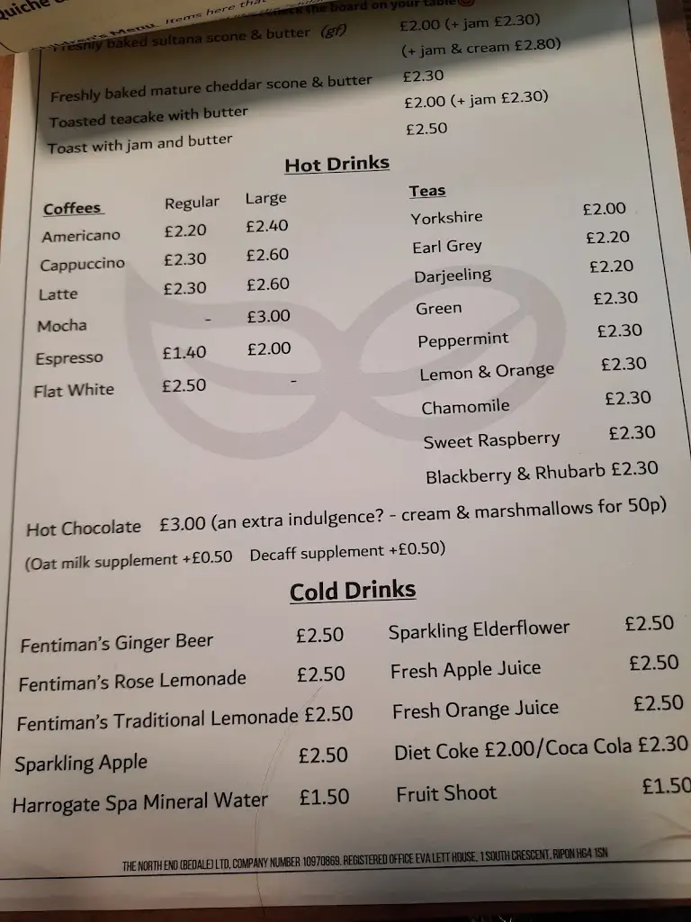 Menu_The North End Cafe_Bedale_image_1