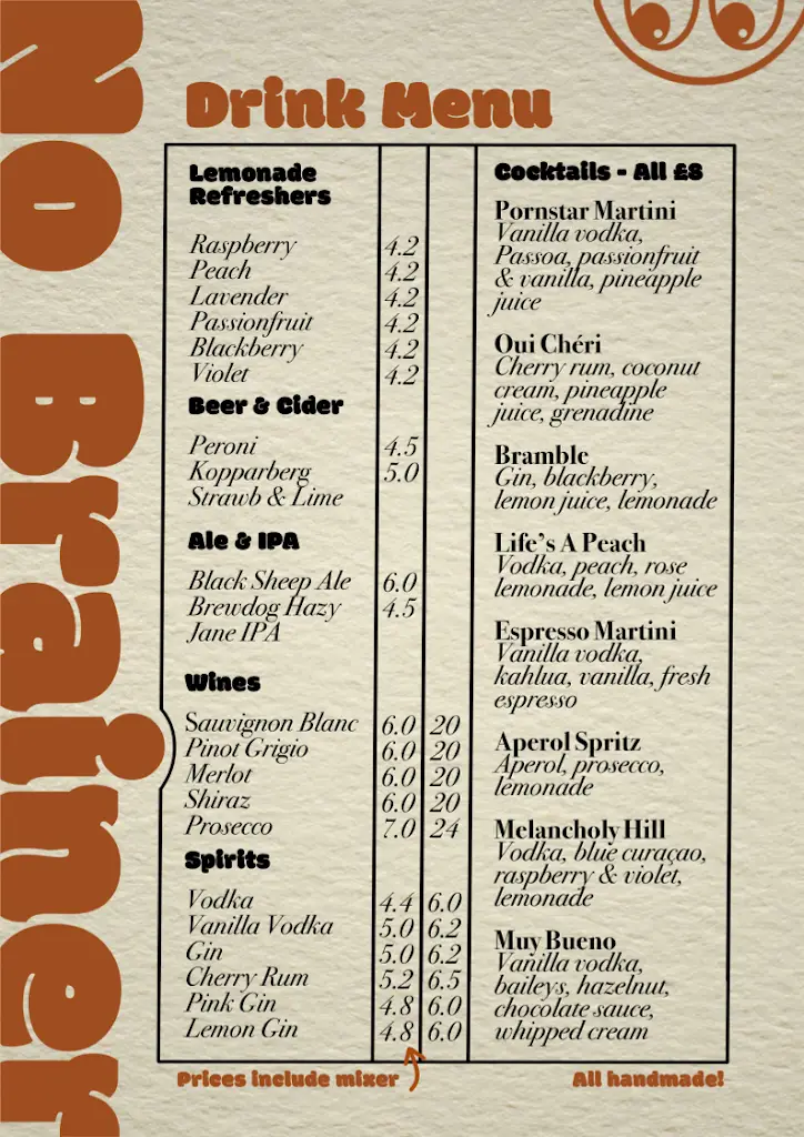 Menu_No Brainer_Bedale_image_1