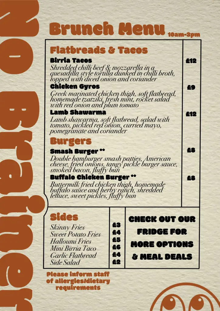 Menu_No Brainer_Bedale_image_4