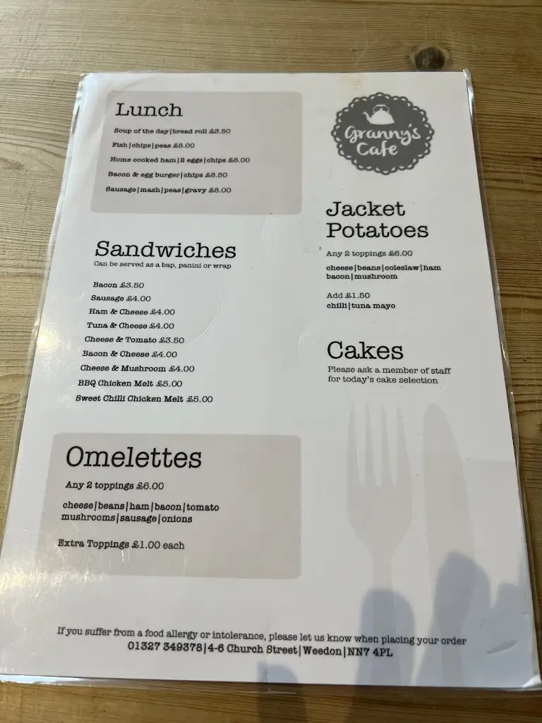 Menu_Granny's Cafe_Weedon Beck_image_4