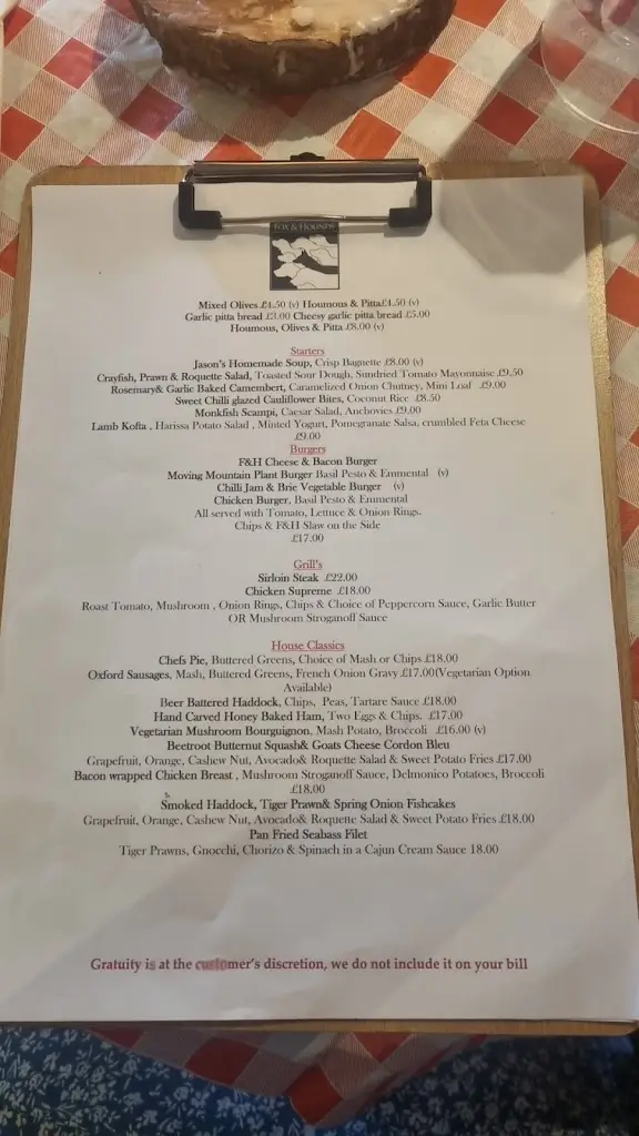 Menu_The Fox & Hounds_Watlington_image_4