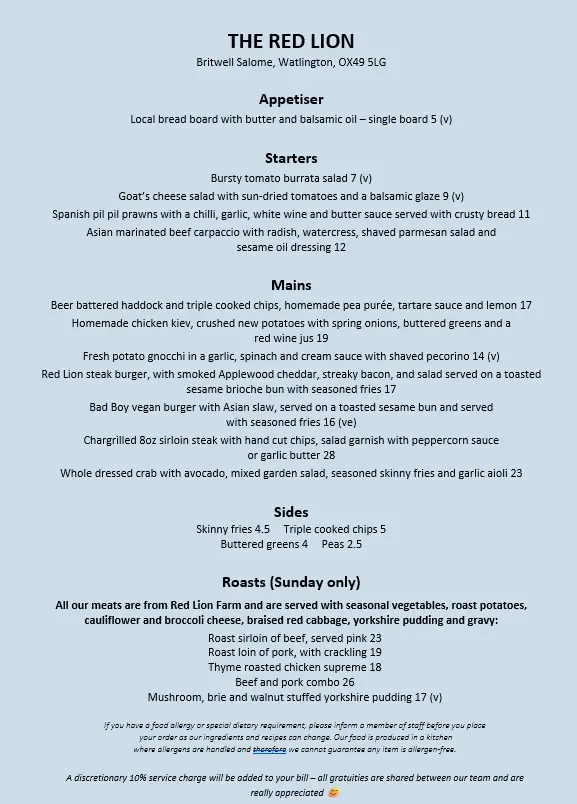 Menu_The Red Lion_Watlington_image_2