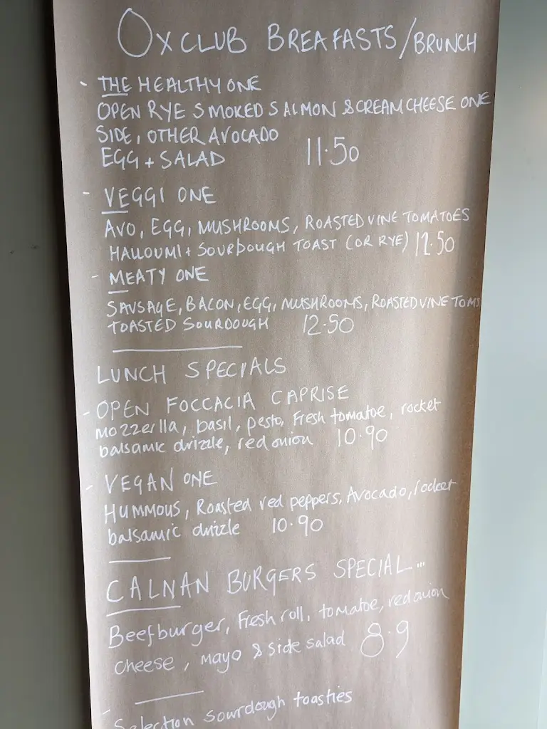 Menu_The Ox Club - Watlington_Watlington_image_1