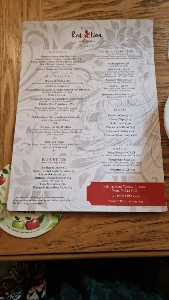 Menu_Olde Red Lion_Wellow_image_1