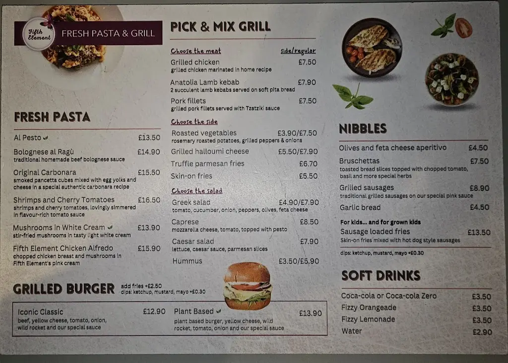 Menu_Fifth Element - Italian - Bar and Kitchen Waterloo_Waterloo_image_3