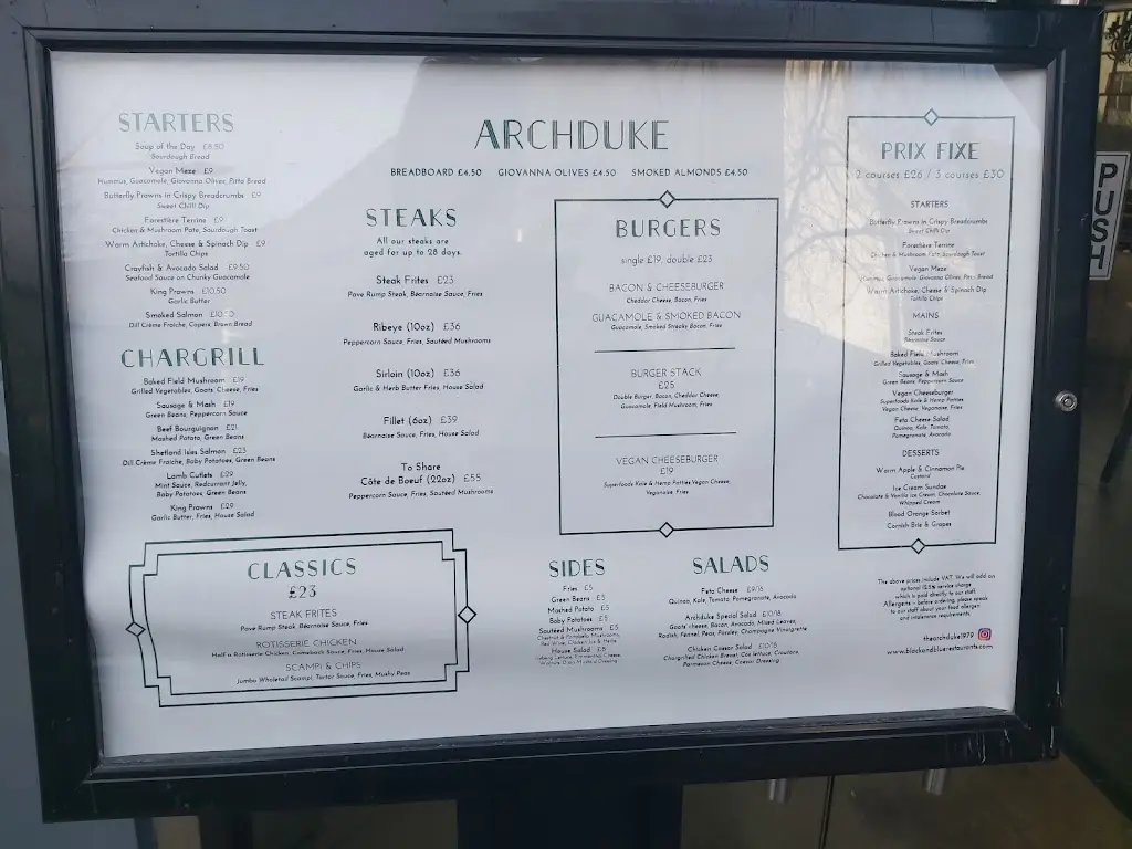 Menu_The Archduke_Waterloo_image_2