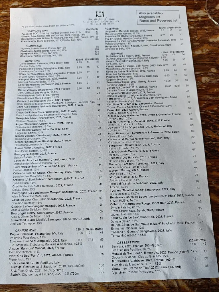 Menu_The Anchor & Hope_Waterloo_image_2