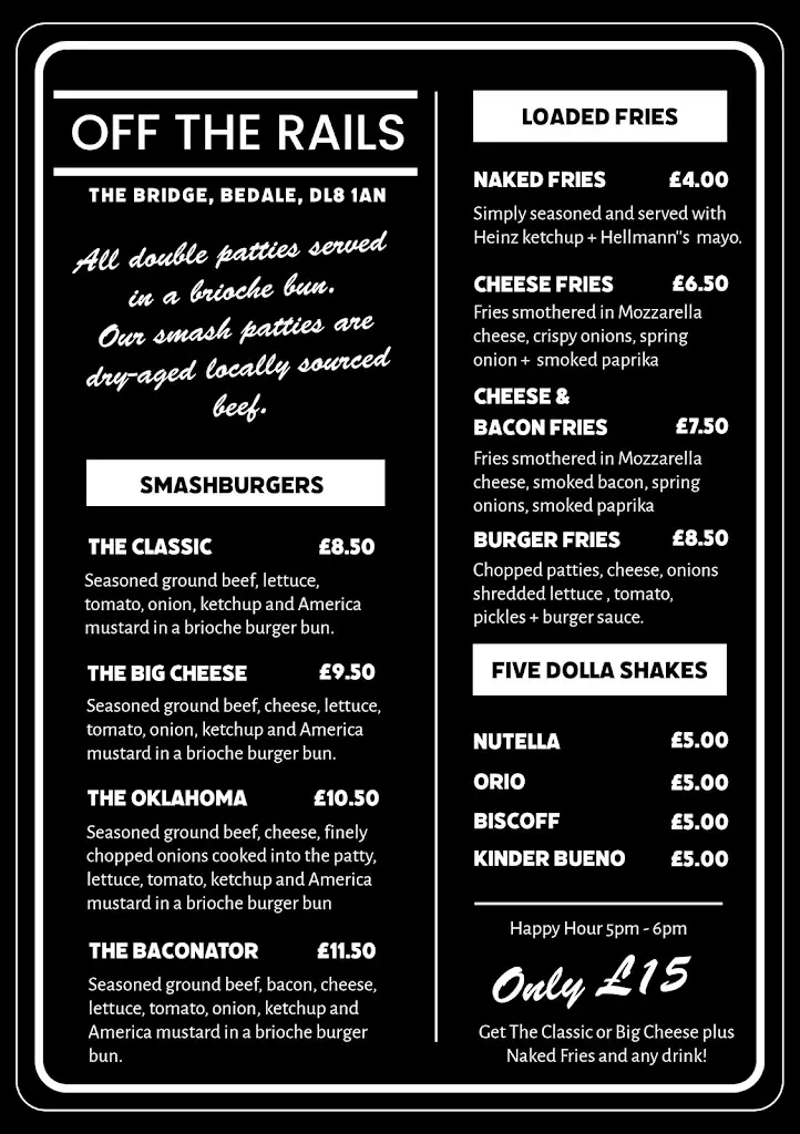 Menu_Off The Rails_Bedale_image_1