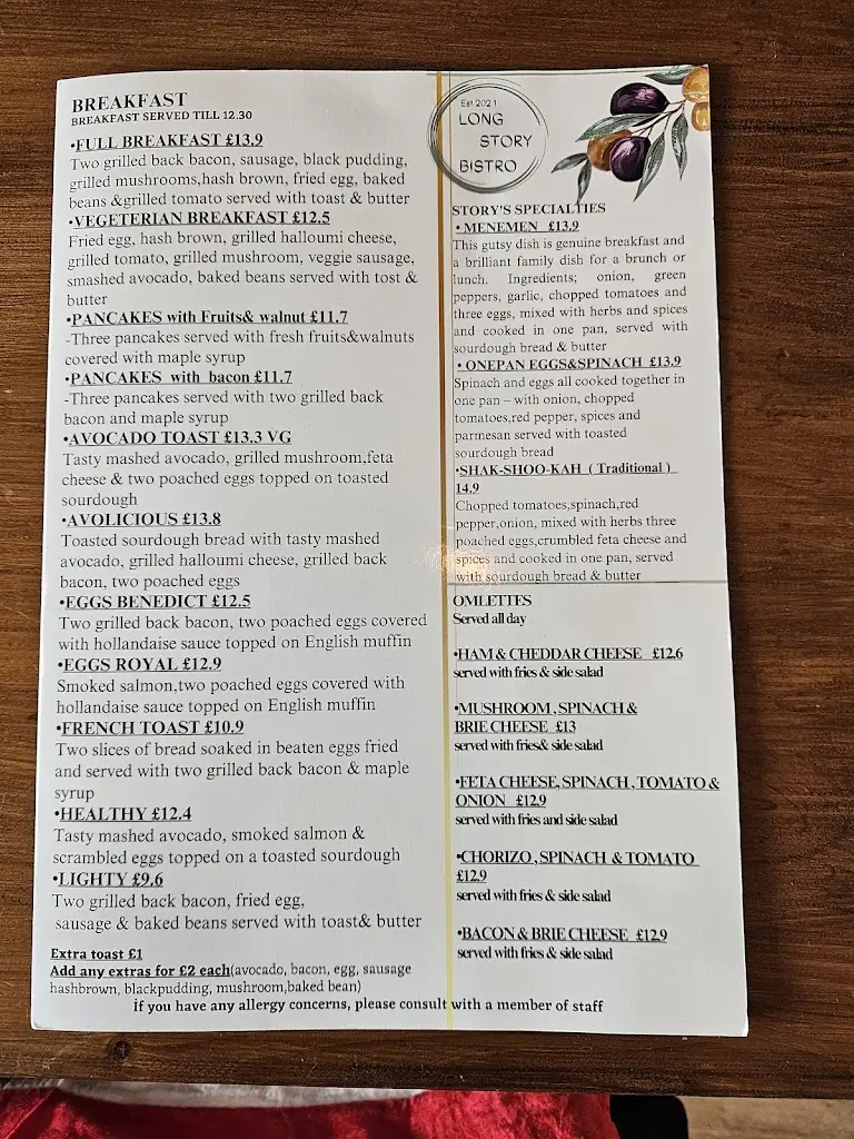 Menü_Long Story Bistro_Wells_Bild_2