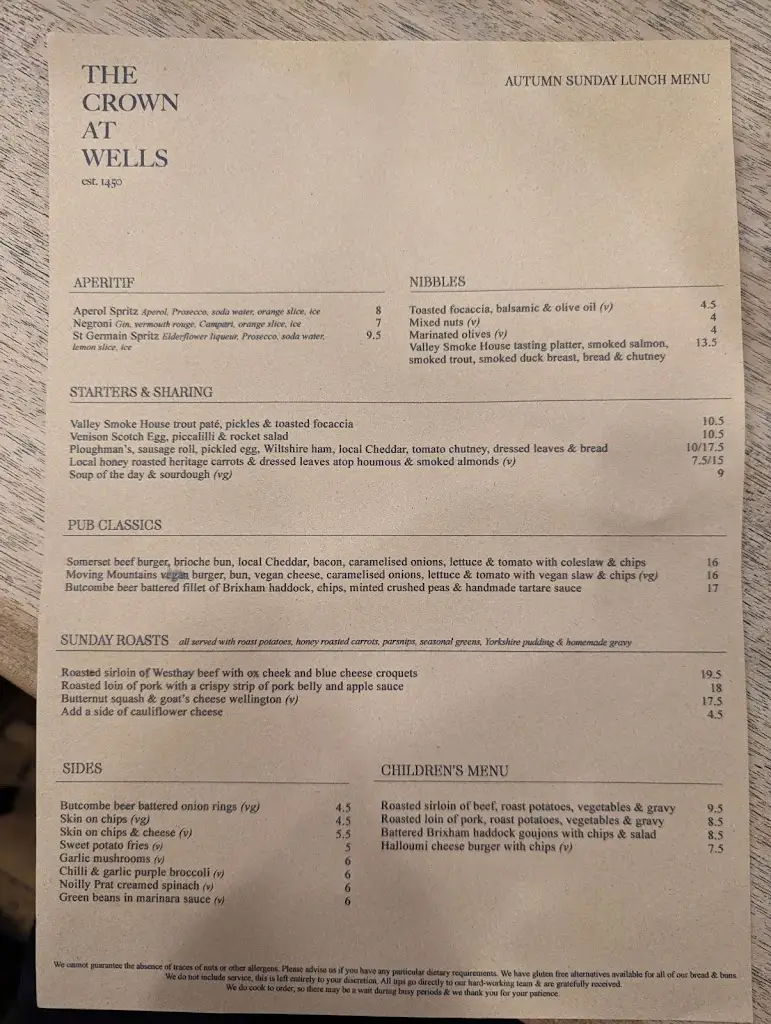 Menu_The Crown at Wells and Anton's Bistrot_Wells_image_1