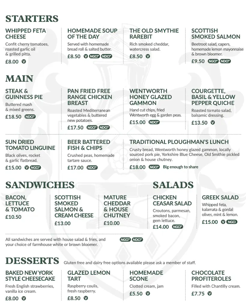 Menu_The Old Smythie Restaurant Wentworth_Wentworth_imagen_3
