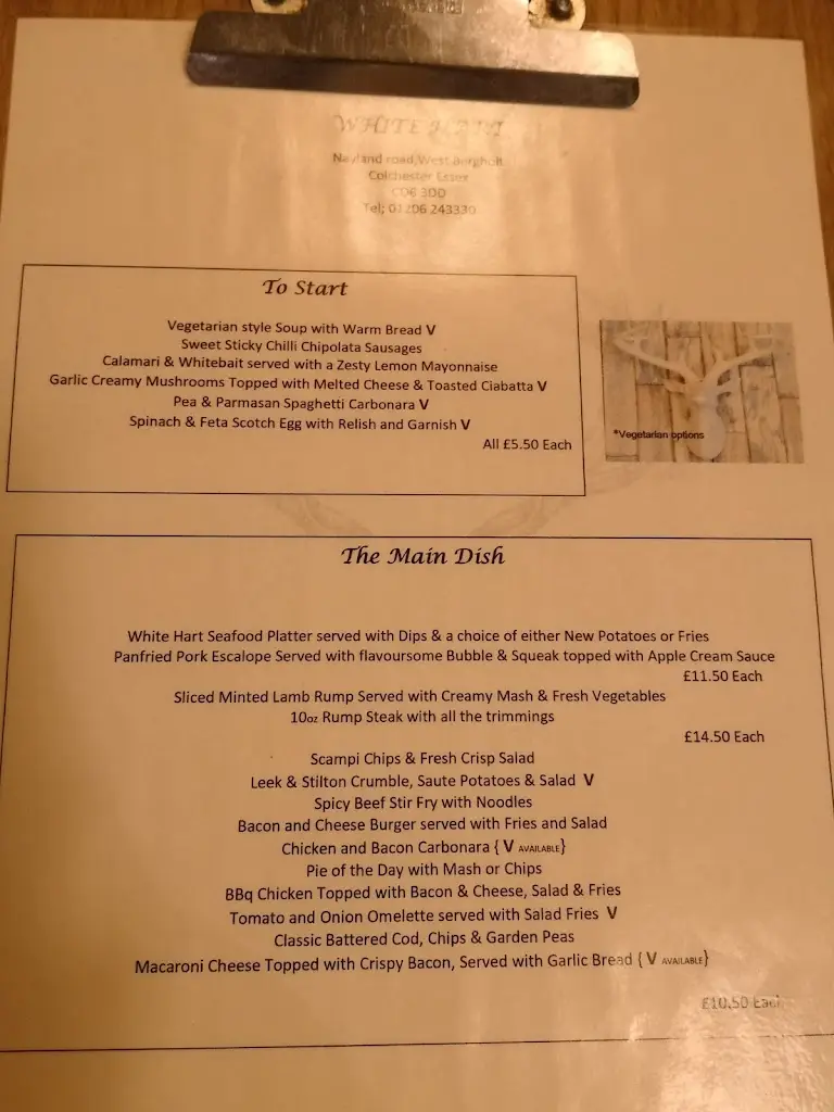 Menu_The White Hart_West Bergholt_image_2