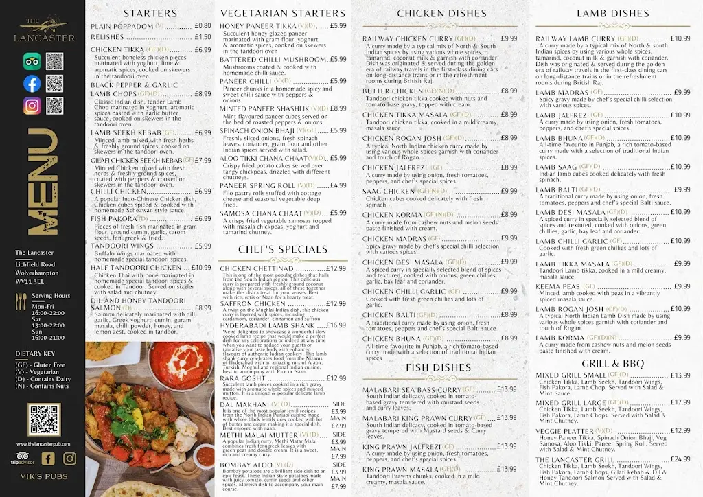 Menu_The Lancaster_Wednesfield_image_1