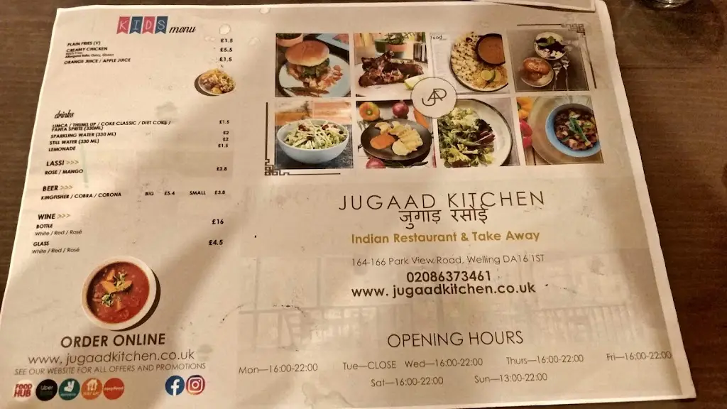 Menu_Jugaad Kitchen Indian restaurant and Takeaway_Welling_image_1