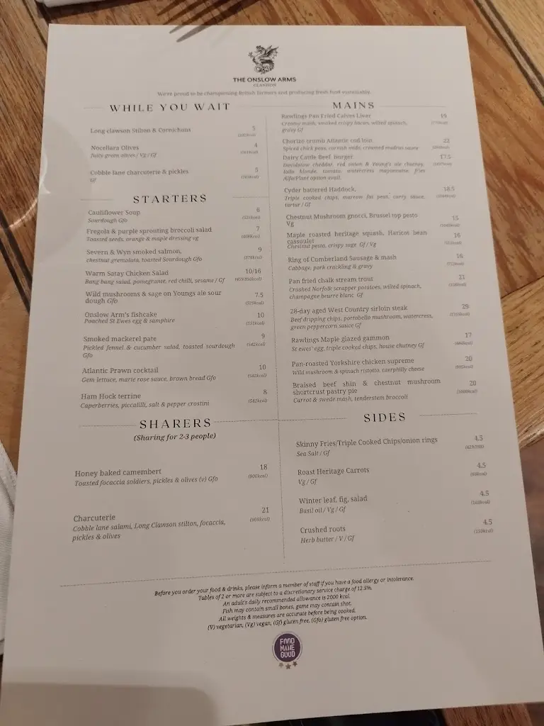 Menu_Onslow Arms_West Clandon_imagen_2