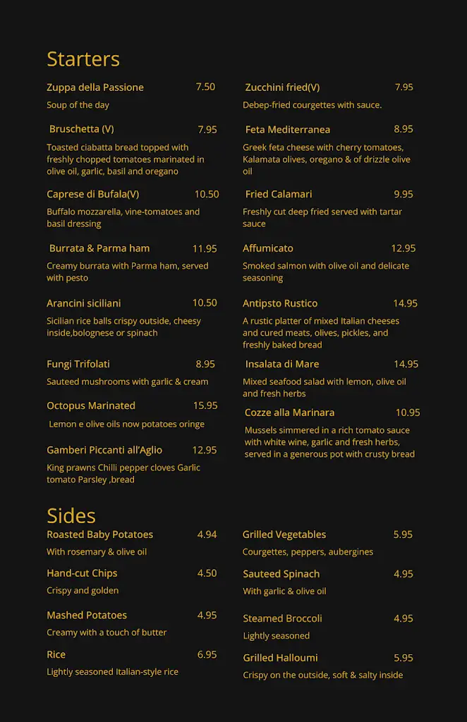 Menu_Artigiano Ristorante_West Molesey_image_4