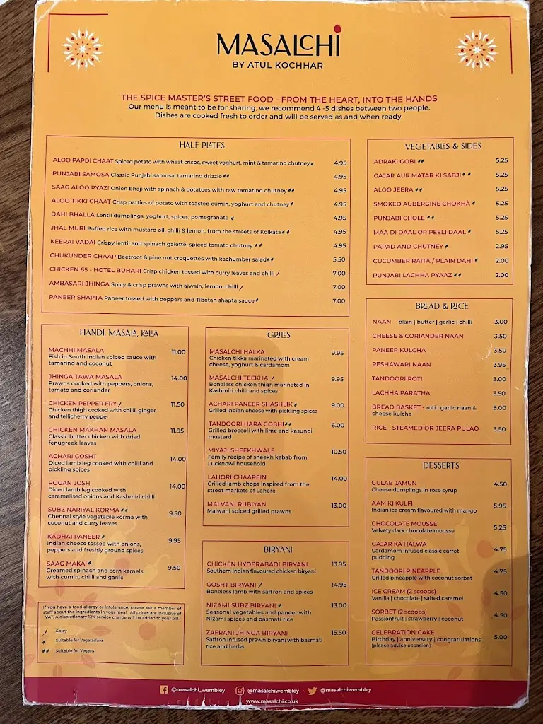Menu_Masalchi by Atul Kochhar_Wembley_image_3