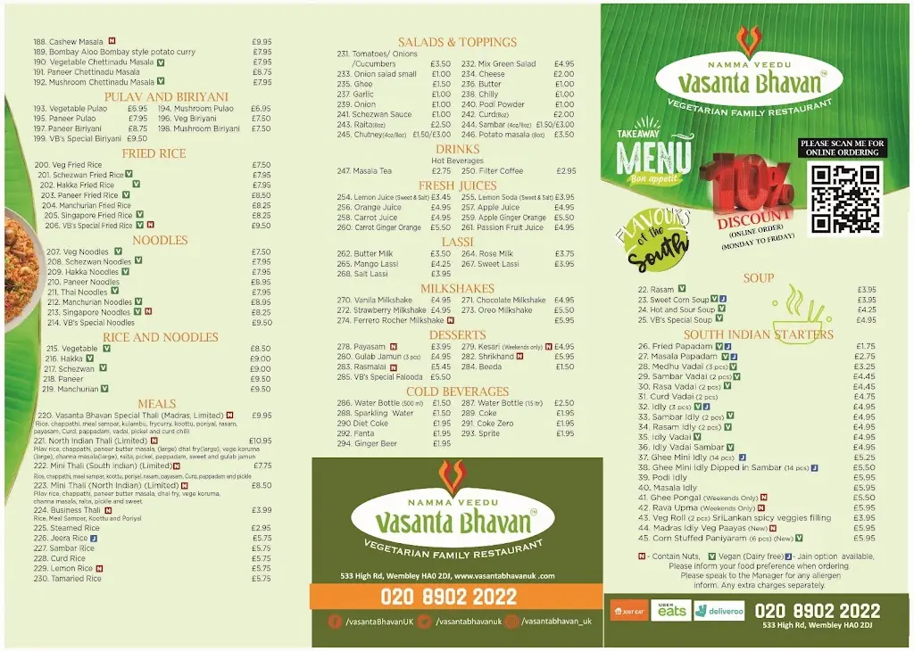 Menu_Vasanta Bhavan Wembley | Indian Pure Veg Restaurant_Wembley_image_1
