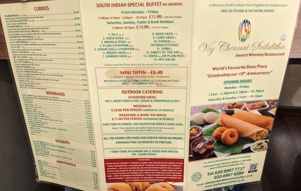 Menu_Veg Chennai Srilalitha -Wembley_Wembley_image_3