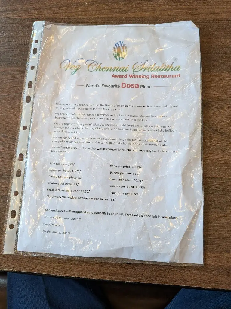 Menu_Veg Chennai Srilalitha -Wembley_Wembley_image_4