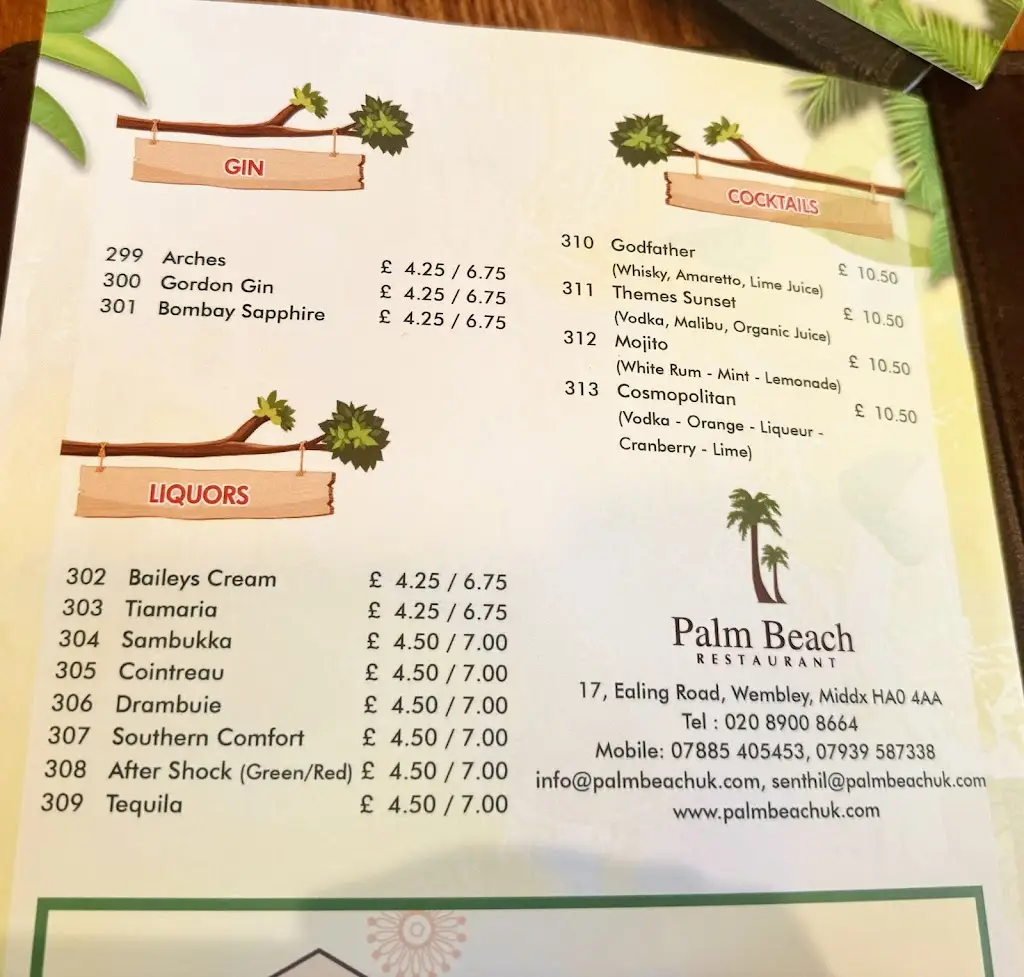 Menu_Palm Beach Restaurant Wembley_Wembley_image_3