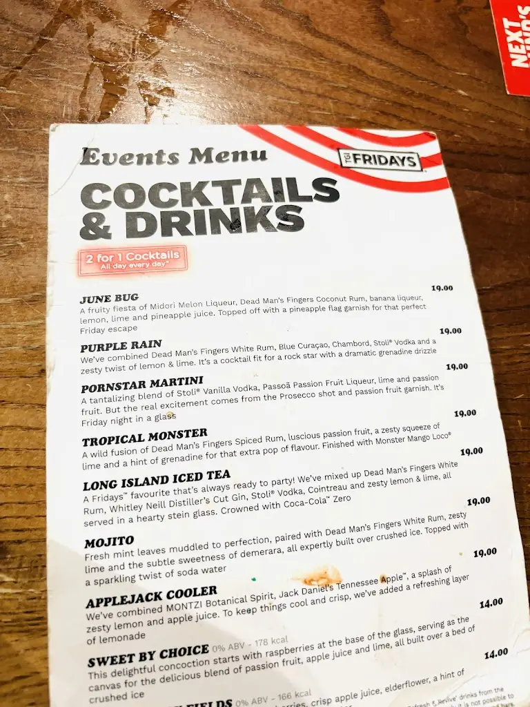 Menu_TGI Fridays - Wembley_Wembley_image_4