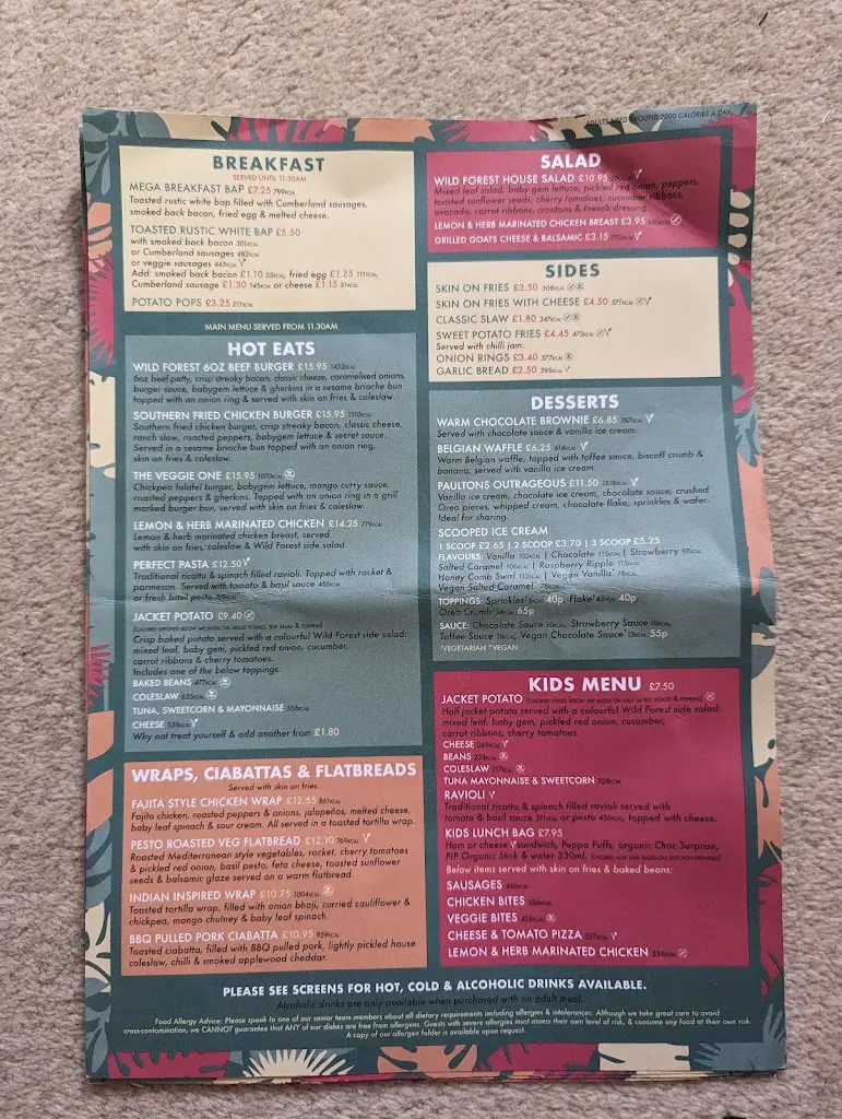 Menu_Wild Forest Family Restaurant_West Wellow_immagine_3