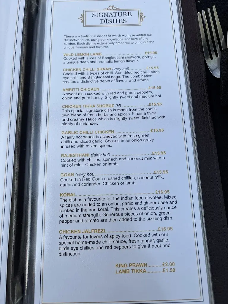 Menu_Prachee Indian Restaurant - Westergate - Chichester_Westergate_image_2