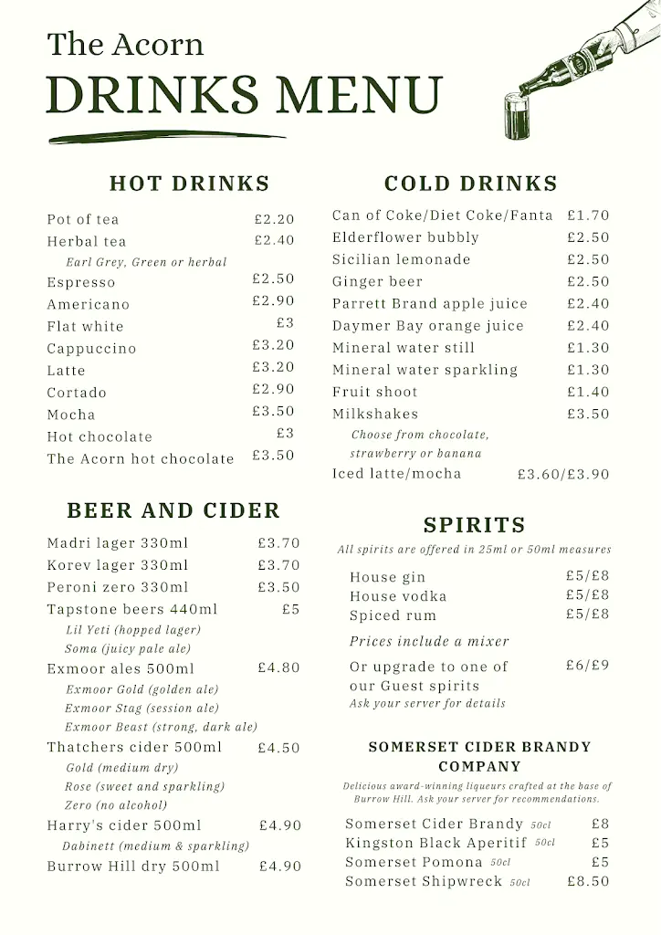 Menu_The Acorn Somerset_West Coker_image_1
