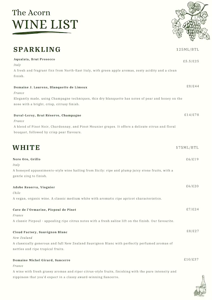 Menu_The Acorn Somerset_West Coker_image_4