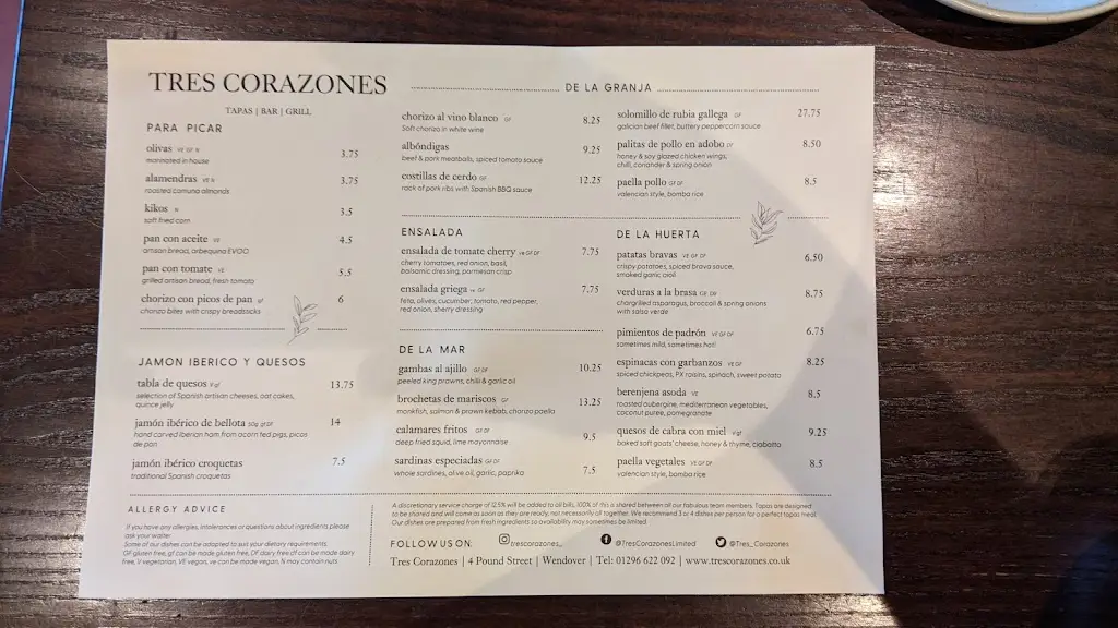 Menu_Tres Corazones_Wendover_image_2