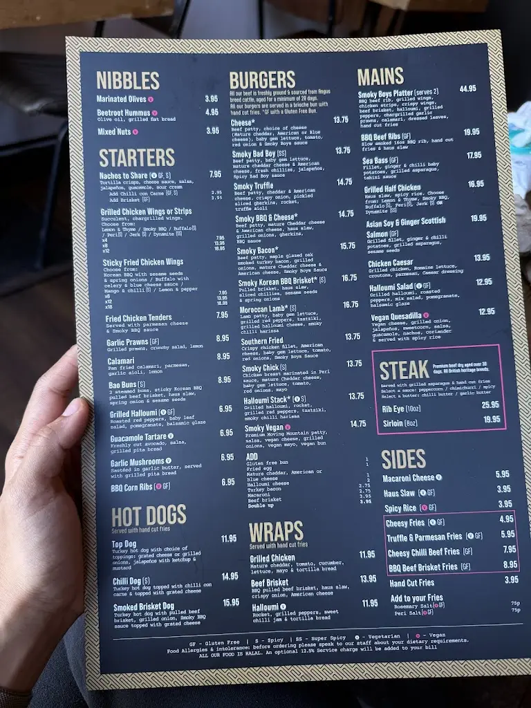 Menu_Smoky Boys and The Terrace_West Drayton_immagine_1