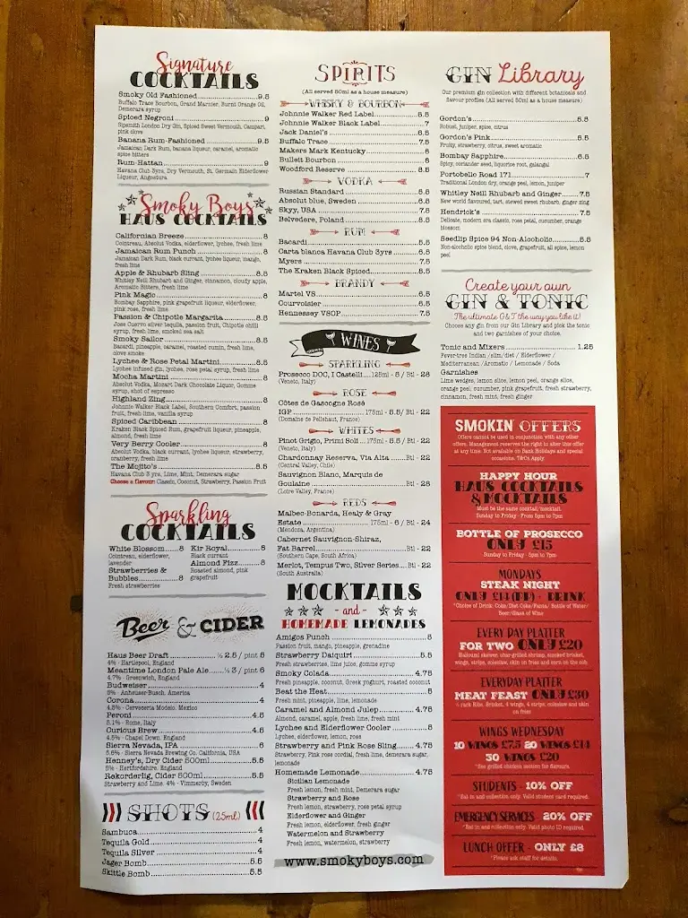 Menu_Smoky Boys and The Terrace_West Drayton_immagine_3