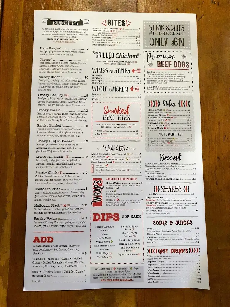 Menu_Smoky Boys and The Terrace_West Drayton_immagine_4