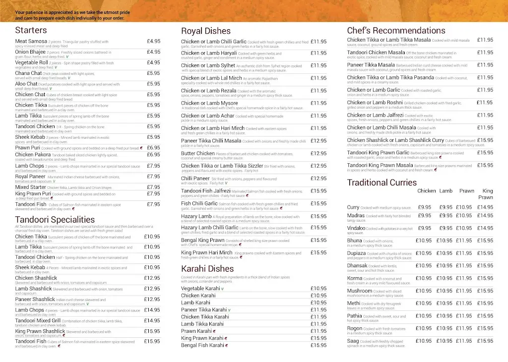 Menu_Sipson Tandoori Indian Restaurant_West Drayton_image_1