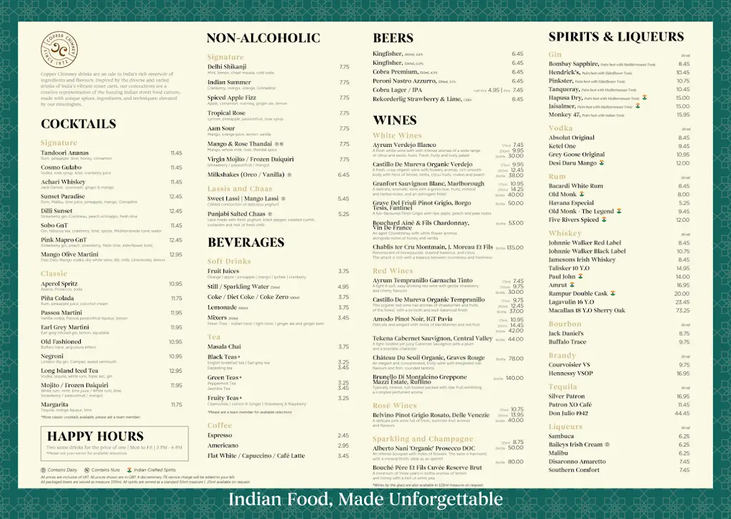 Menu_Copper Chimney_Westfield_image_1