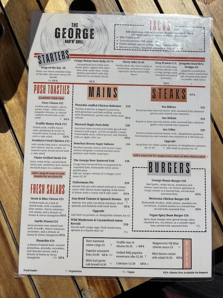 Menu_The George Bar & Grill_Weymouth_image_3