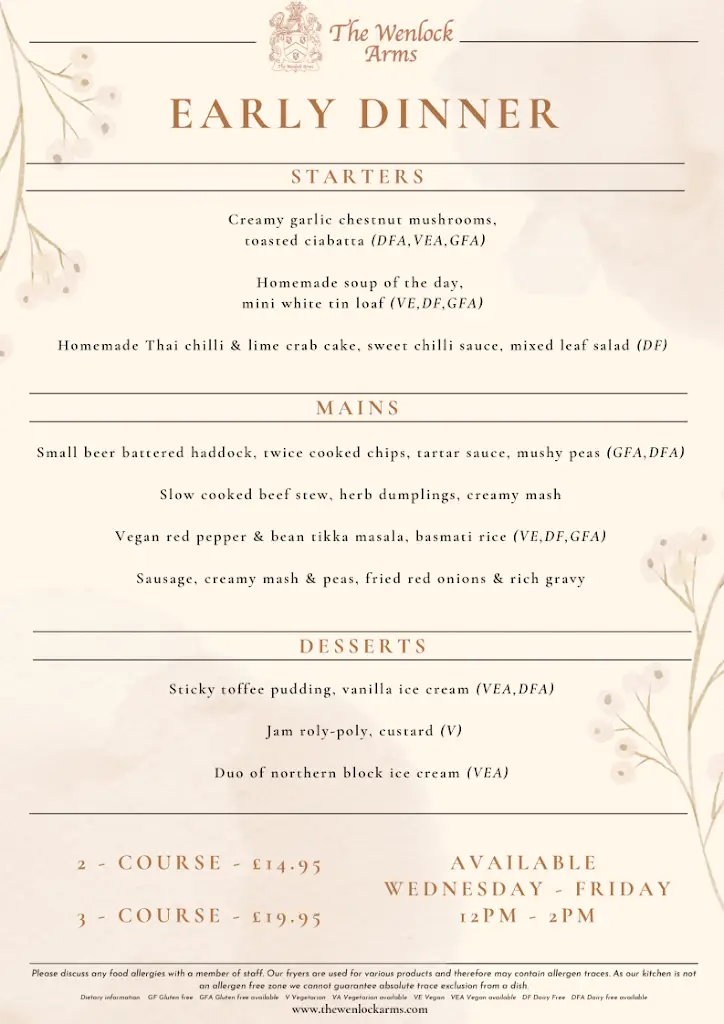 Menu_The Wenlock Arms_Wheldrake_immagine_1