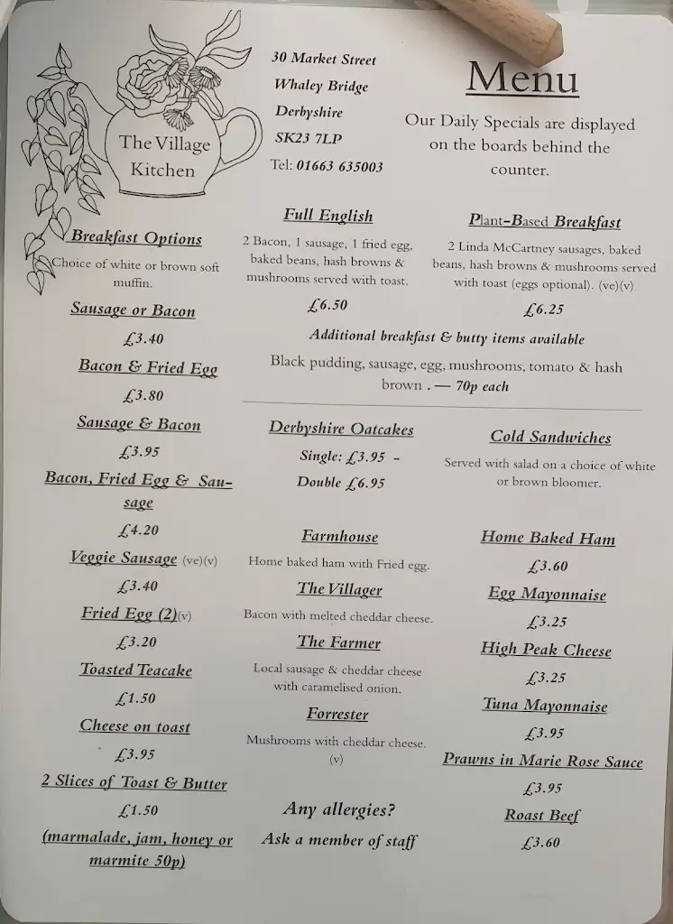 Menu_The Village Kitchen_Whaley Bridge_image_1