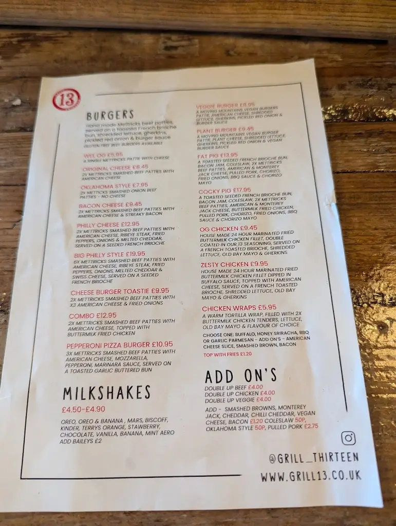 Menu_Grill thirteen_Whaley Bridge_image_3