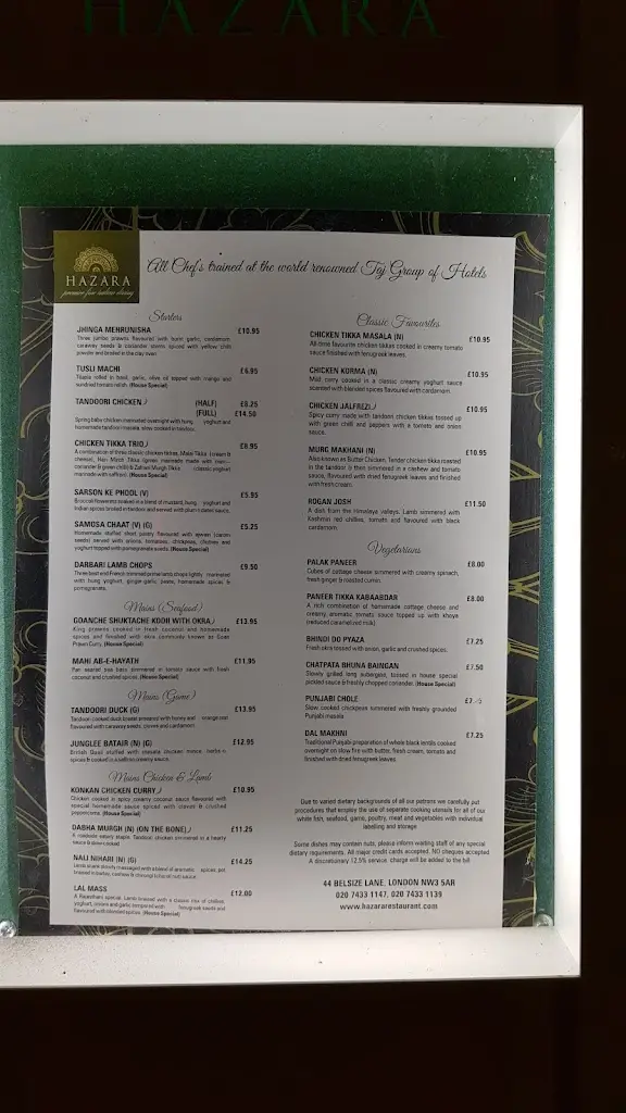 Menu_Hazara Restaurants_Belsize Park_imagen_1