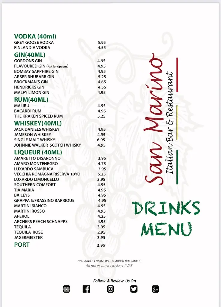 Menu_San Marino Italian Bar & Restaurant - Widnes_Widnes_image_4