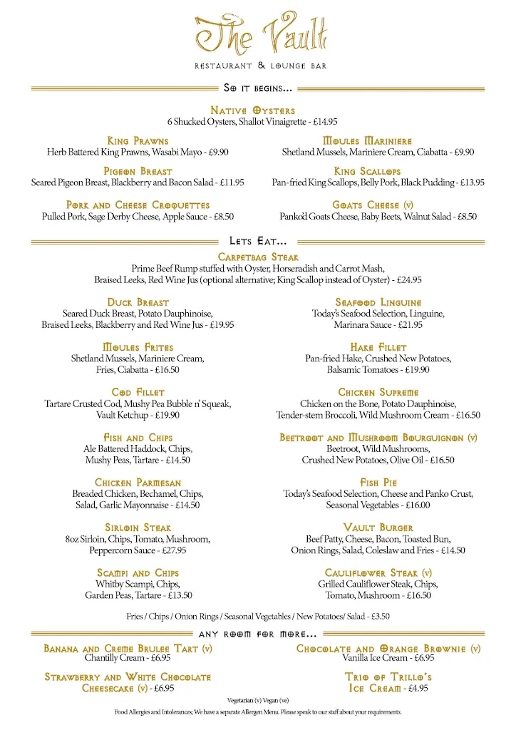 Menu_The Vault, Whitby_Whitby_image_1