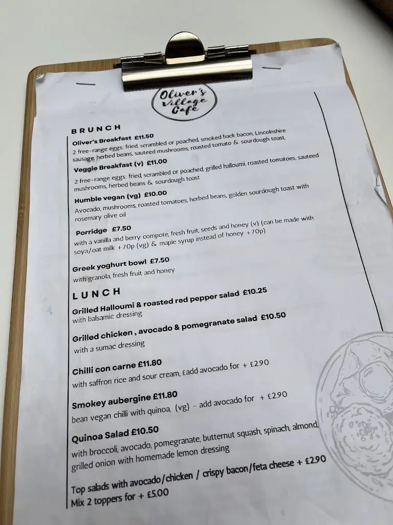 Menu_Oliver's Village Café_Belsize Park_image_1