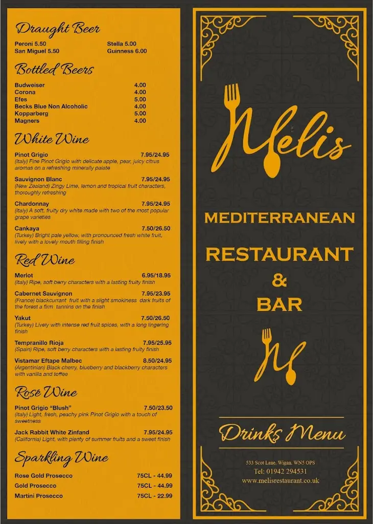 Menu_MELIS RESTAURANT WIGAN_Wigan_image_3