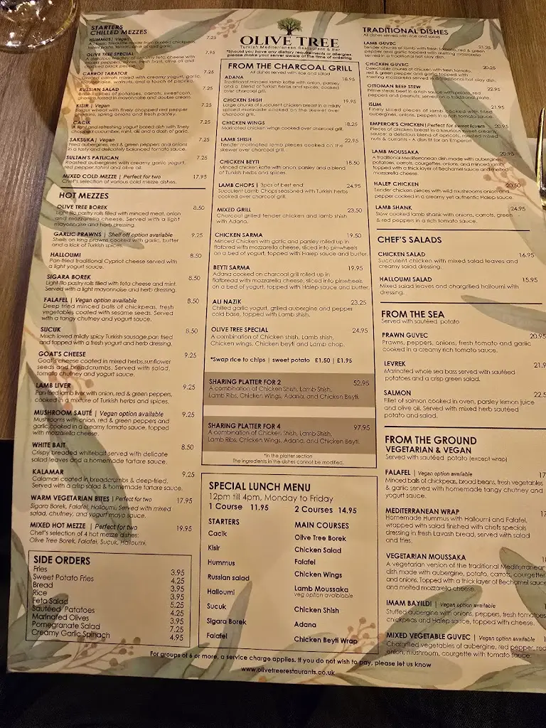 Menu_Olive Tree Restaurant Bedford_Bedford_image_1