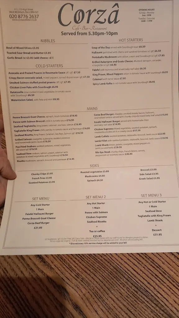 Menu_Corzâ Cafe Bar Restaurant_West Wickham_image_3