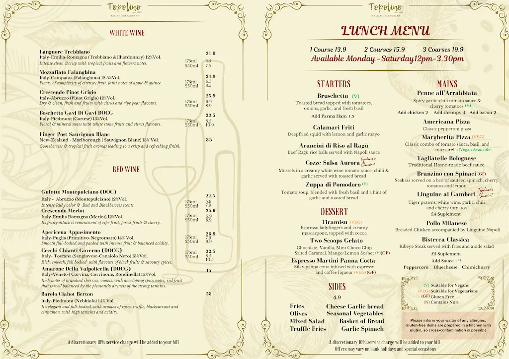 Menu_Topolino Restaurant_West Wickham_immagine_2